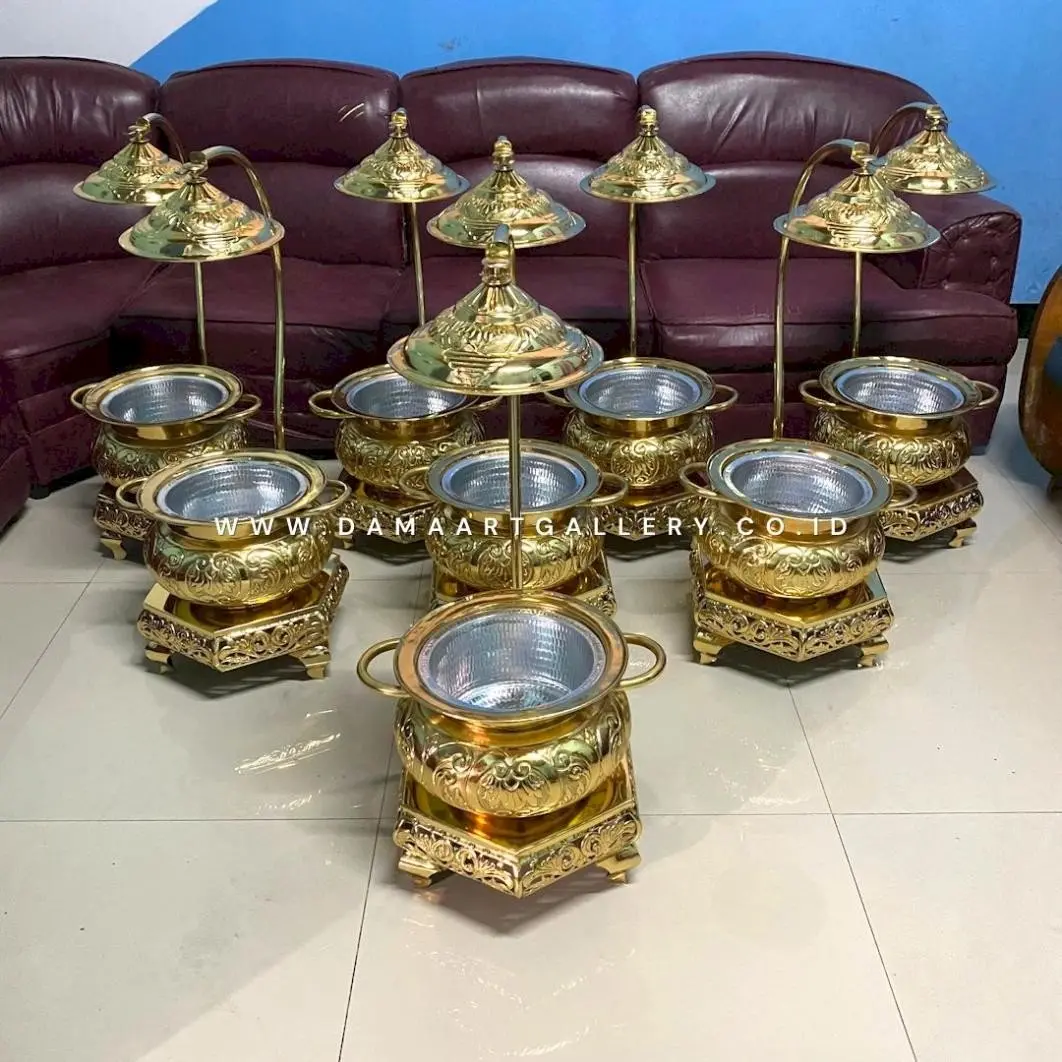 Chafingdish kuningan motif lung